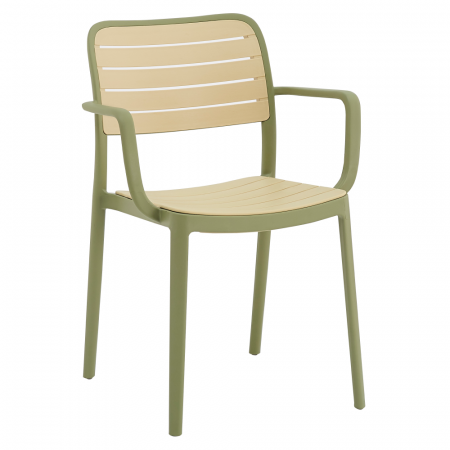 Mobilier Gradina - Scaun stivuibil, verde/bej, KARDOS TYP 2