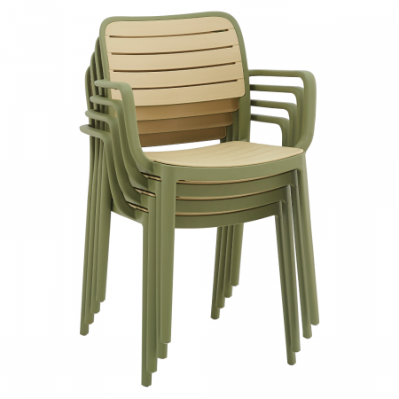 Scaun stivuibil, verde/bej, KARDOS TYP 2 [1]