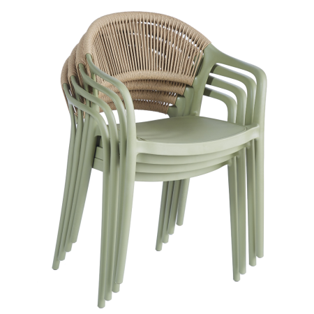 Scaun stivuibil, verde/bej LEXTON [1]