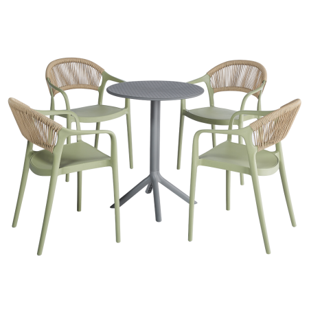 Scaun stivuibil, verde/bej LEXTON [3]