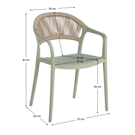 Scaun stivuibil, verde/bej LEXTON [5]