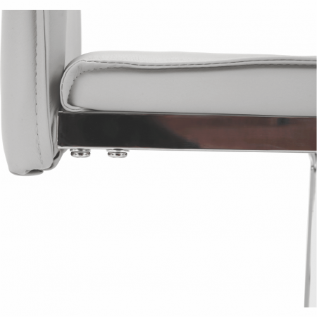 Scaun sufragerie, piele eco gri/metal cromat, Bortis Impex [2]