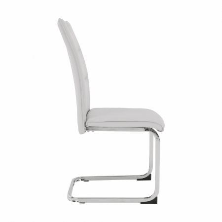 Scaun sufragerie, piele eco gri/metal cromat, Bortis Impex [6]