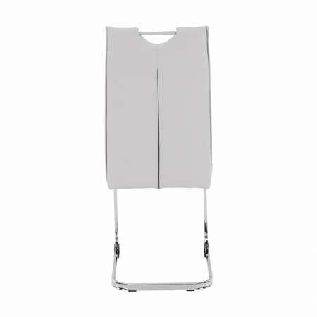 Scaun sufragerie, piele eco gri/metal cromat, Bortis Impex [7]
