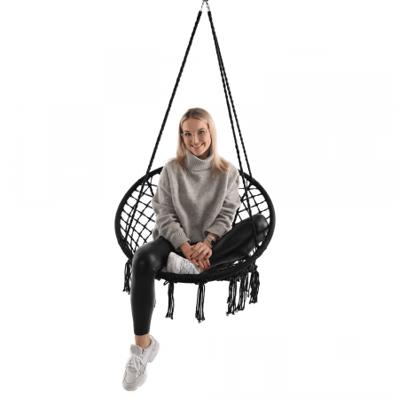 Scaune de gradina - Scaun suspendabil, negru, AMADO 2 NEW