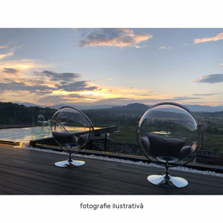 Scaun suspendat cu suport, transparent/ argintiu/ gri, BUBBLE NEW TIP 2 [11]