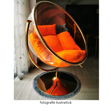 Scaun suspendat cu suport, transparent/ argintiu/ gri, BUBBLE NEW TIP 2 [9]