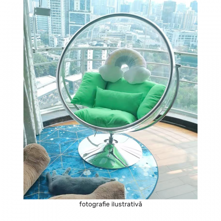 Scaun suspendat cu suport, transparent/ argintiu/ gri, BUBBLE NEW TIP 2 [1]