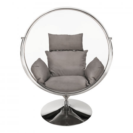 Scaun suspendat cu suport, transparent/ argintiu/ gri, BUBBLE NEW TIP 2 [23]