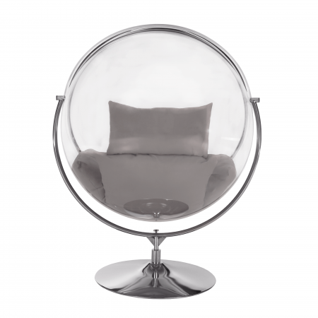 Scaun suspendat cu suport, transparent/ argintiu/ gri, BUBBLE NEW TIP 2 [27]