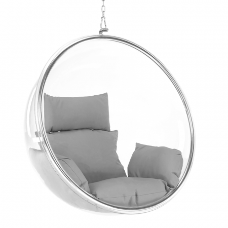 Mobilier Gradina - Scaun suspendat, transparent/argint/ gri, BUBBLE NEW TIP 1