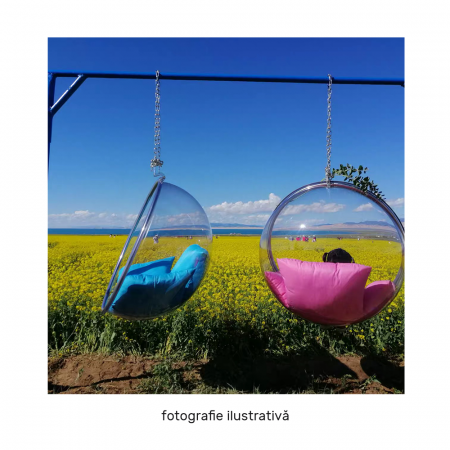 Scaun suspendat, transparent/ auriu/ roz, BUBBLE NEW TIP 1 [6]