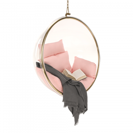 Scaun suspendat, transparent/ auriu/ roz, BUBBLE NEW TIP 1 [29]