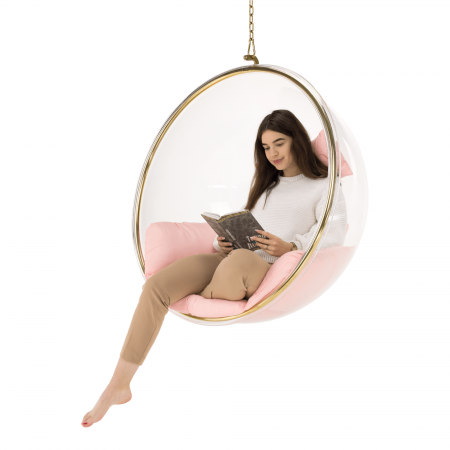 Scaun suspendat, transparent/ auriu/ roz, BUBBLE NEW TIP 1 [30]