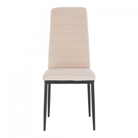 Scaun, ţesătură catifea bej / metal negru, Coleta Nova [10]
