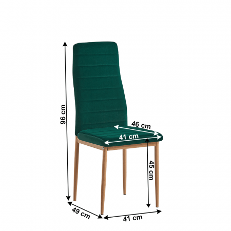 Scaun, ţesătură de catifea smarald / stejar, Coleta Nova [3]