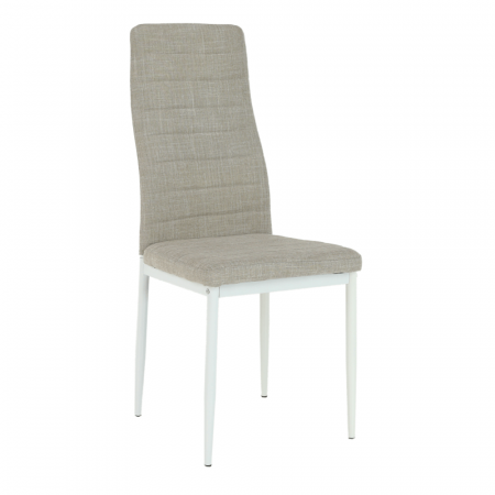 Bucatarie - Scaun, textil bej/metal alb, COLETA NOVA
