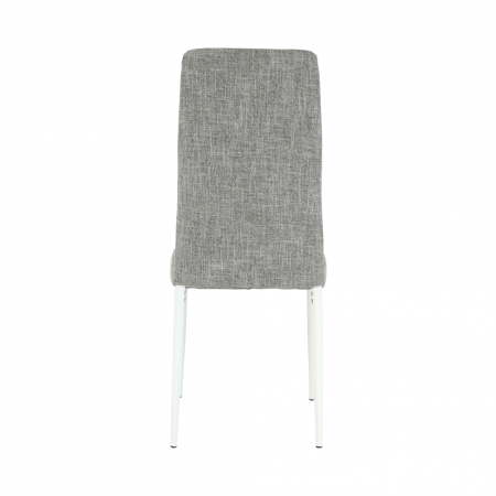 Scaun, textil gri deschis/metal alb, COLETA NOVA [7]