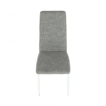 Scaun, textil gri deschis/metal alb, COLETA NOVA [6]
