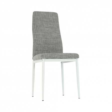 Scaun, textil gri deschis/metal alb, COLETA NOVA [5]