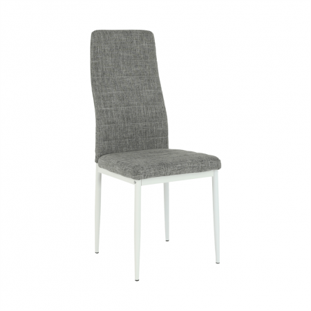 Scaun, textil gri deschis/metal alb, COLETA NOVA [4]