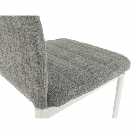 Scaun, textil gri deschis/metal alb, COLETA NOVA [2]
