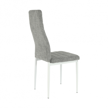Scaun, textil gri deschis/metal alb, COLETA NOVA [8]