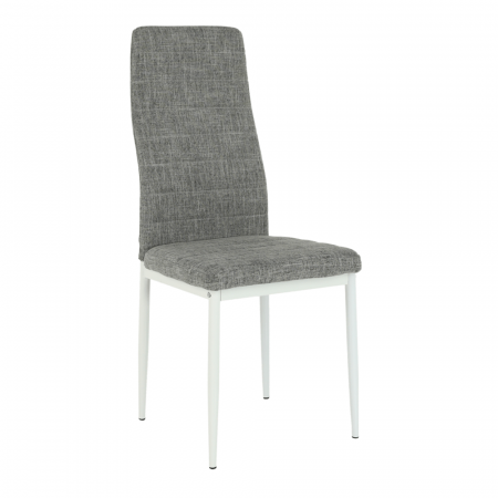 Bucatarie - Scaun, textil gri deschis/metal alb, COLETA NOVA