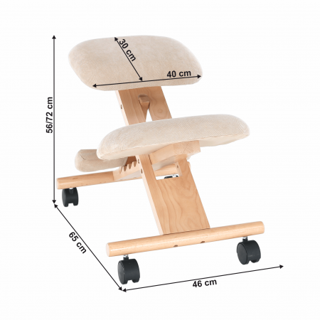 Scaun tip kneeling ergonomic, crem / fag, GROCO [5]
