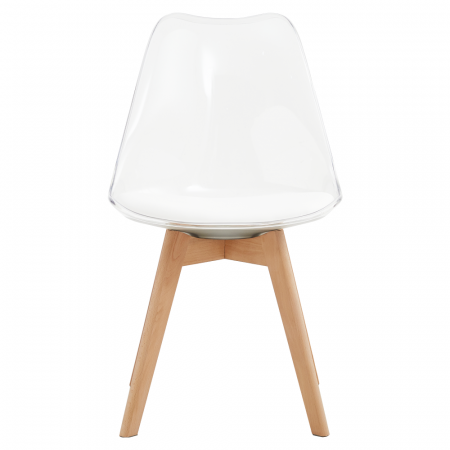 Scaun, transparent, acrilat/piele ecologică/fag, BALI 2 NEW [2]