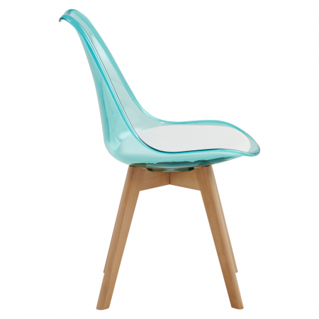 Scaun, verde transparent, acrilic/piele ecologică/fag, BALI 2 NEW [1]