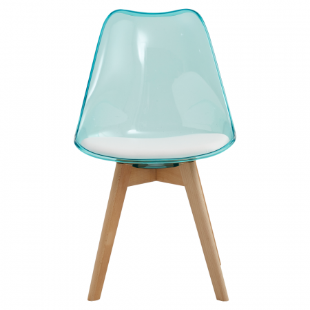 Scaun, verde transparent, acrilic/piele ecologică/fag, BALI 2 NEW [2]