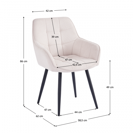 Scaunul de design, bej/negru, MARKEN [1]
