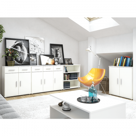 Comoda 2 sertare 2 usi , alb, 70,6x35x79,5 cm [1]