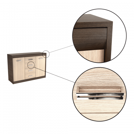 Scrin combinat, stejar închis/stejar deschis, KORINA [6]