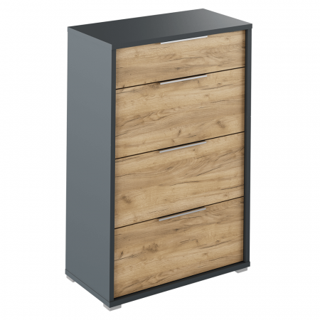 Living - Scrin cu sertare, grafit / stejar artizanal, RIOMA NEW TYP 22