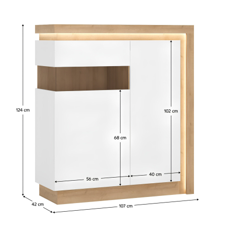 Scrin LYOV04L, stejar riviera/alb cu luciu extra ridicat, LEONARDO [1]