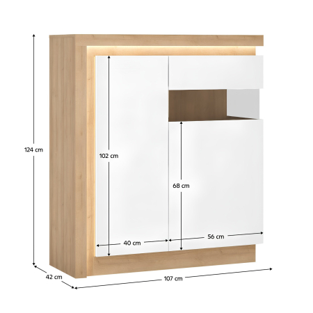Scrin LYOV04P, stejar riviera/alb cu luciu extra ridicat, LEONARDO [1]
