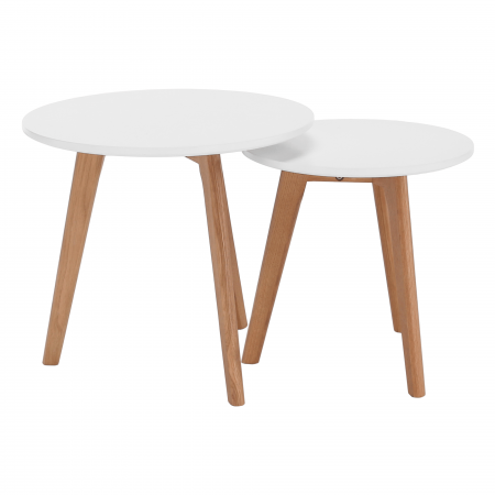 Set 2 măsuţe pt. cafea, alb/fag, MALTO NEW [7]