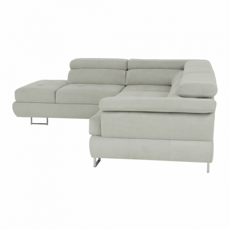 Set canapea cu spaţiu de depozitare, gri deschis, material textil, stânga, BUTON R [9]