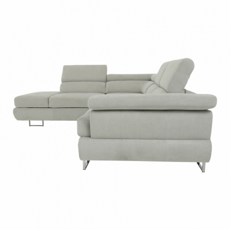 Set canapea cu spaţiu de depozitare, gri deschis, material textil, stânga, BUTON R [3]
