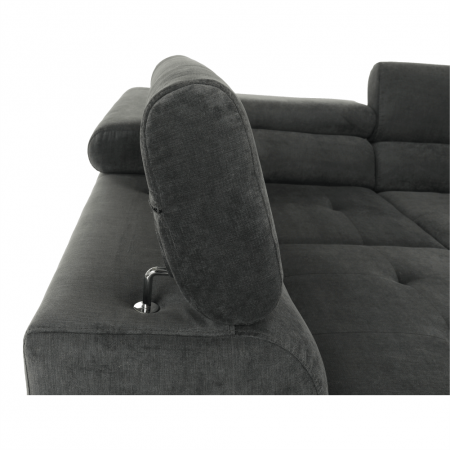 Set canapea cu spaţiu de depozitare, gri, material textil, stânga, BUTON R [3]