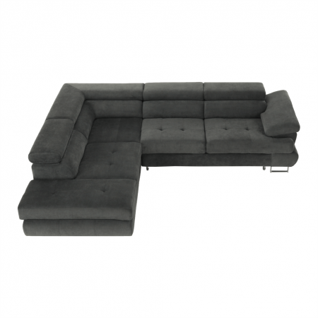 Set canapea cu spaţiu de depozitare, gri, material textil, stânga, BUTON R [23]