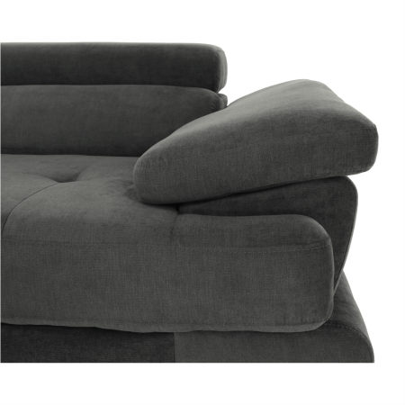 Set canapea cu spaţiu de depozitare, gri, material textil, stânga, BUTON R [16]