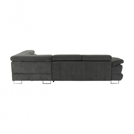Set canapea cu spaţiu de depozitare, gri, material textil, stânga, BUTON R [6]