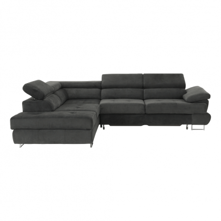 Set canapea cu spaţiu de depozitare, gri, material textil, stânga, BUTON R [11]