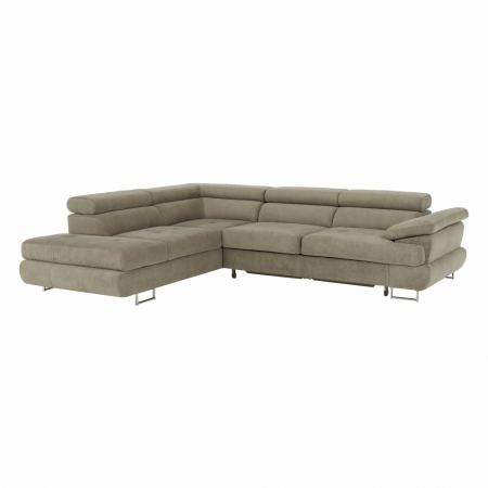 Coltare/canapele in L - Set canapea cu spaţiu de depozitare, maro deschis melanj, material textil, stânga, BUTON R