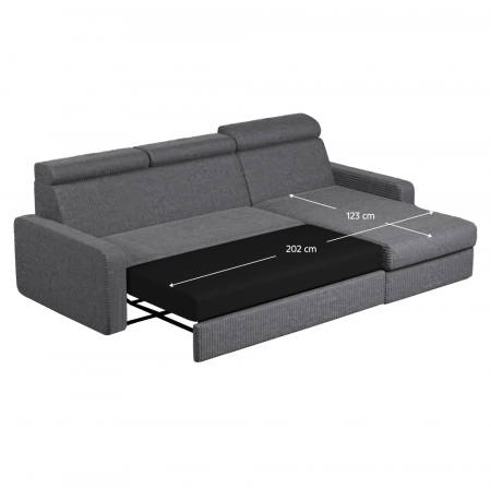 Set canapea de colţ, gri, pe dreapta, MORA ROH [2]