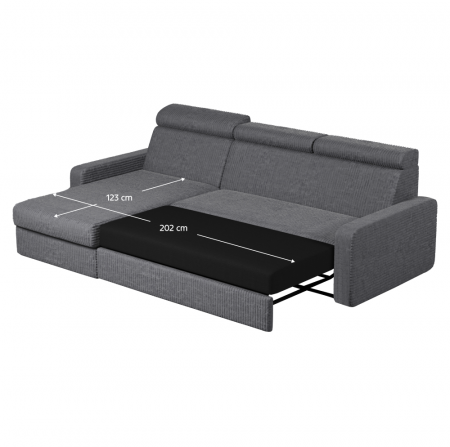 Set canapea de colţ, gri, pe stânga, MORA ROH [3]