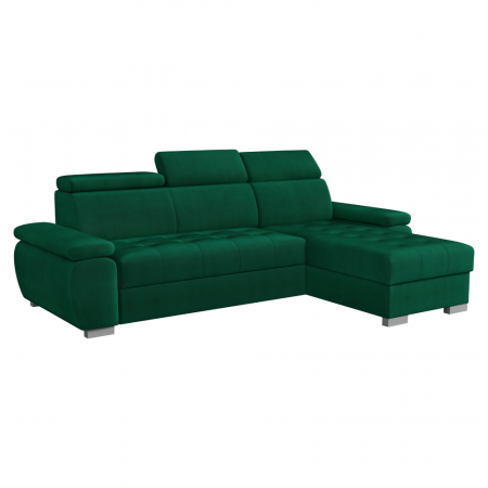 Coltare/canapele in L - Set canapea de colţ, verde, pe dreapta, SEMI ROH